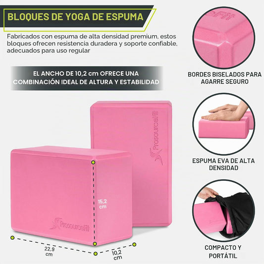 Blocos de Yoga em Espuma EVA Pack de 2 — Alta Densidade