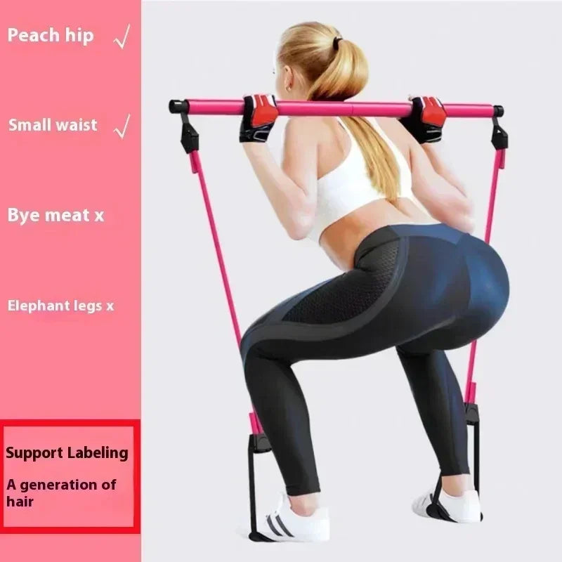 Barra de Pilates Portátil com Banda de Resistência