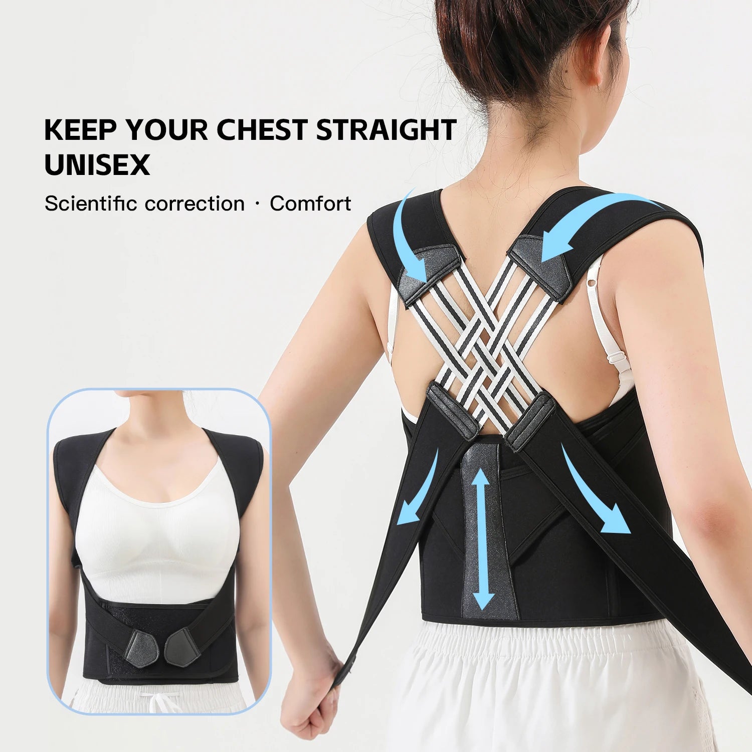 Revolutionary Adjustable Back Support Strap: Say Goodbye to Spinal Distortion and Hunchback for Men and Women