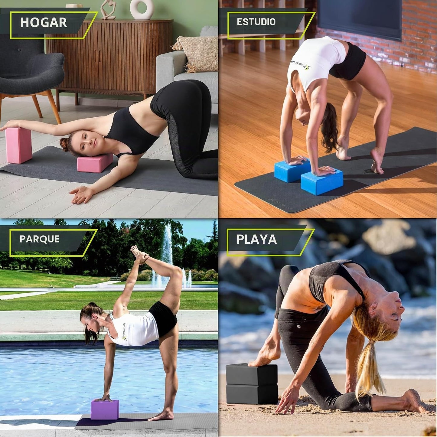 Blocos de Yoga em Espuma EVA Pack de 2 — Alta Densidade